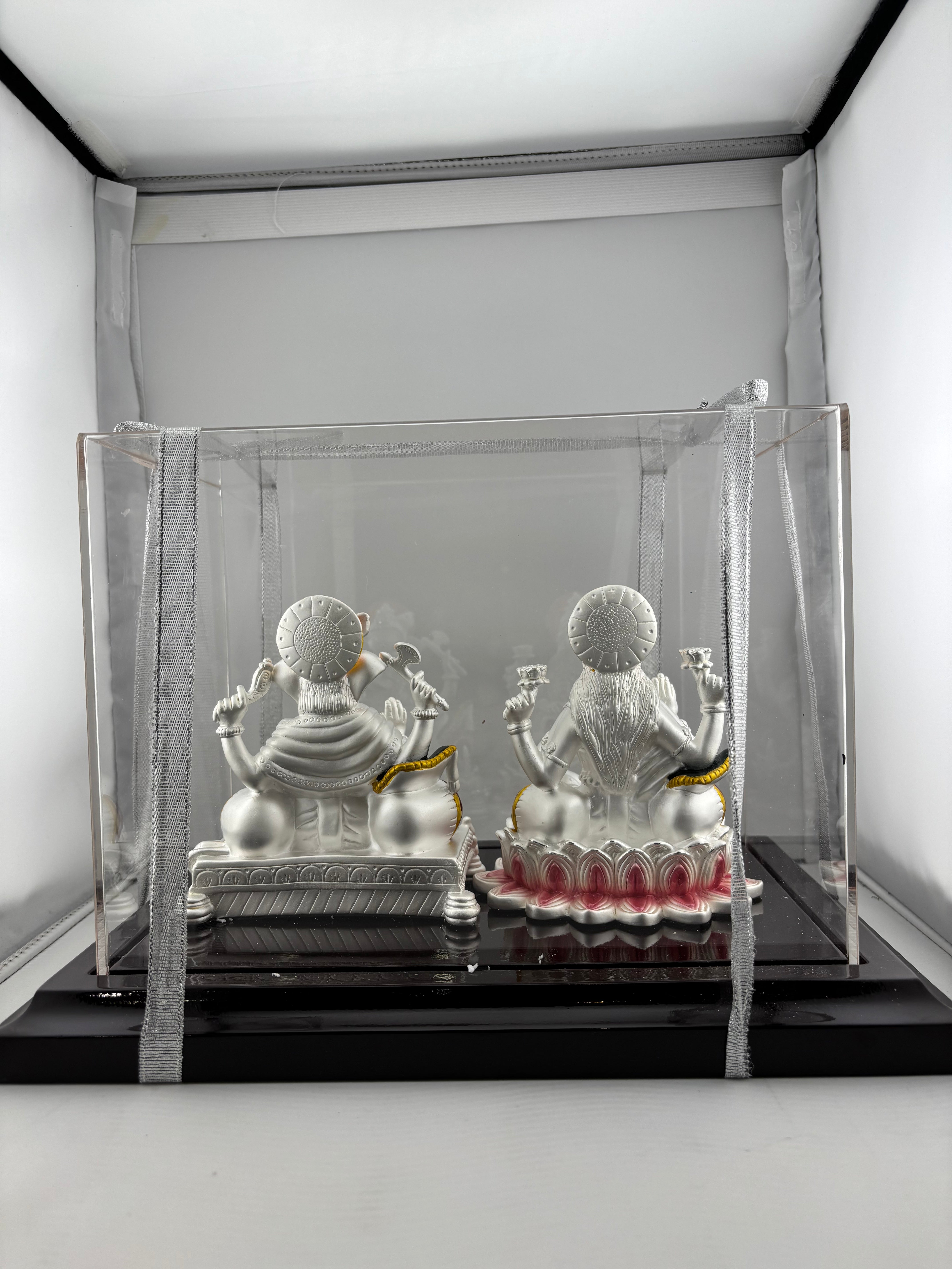 999 Pure Silver Ganesha & Lakshmi Idol 300gm – Prosperity Murti for Diwali & Temple Décor