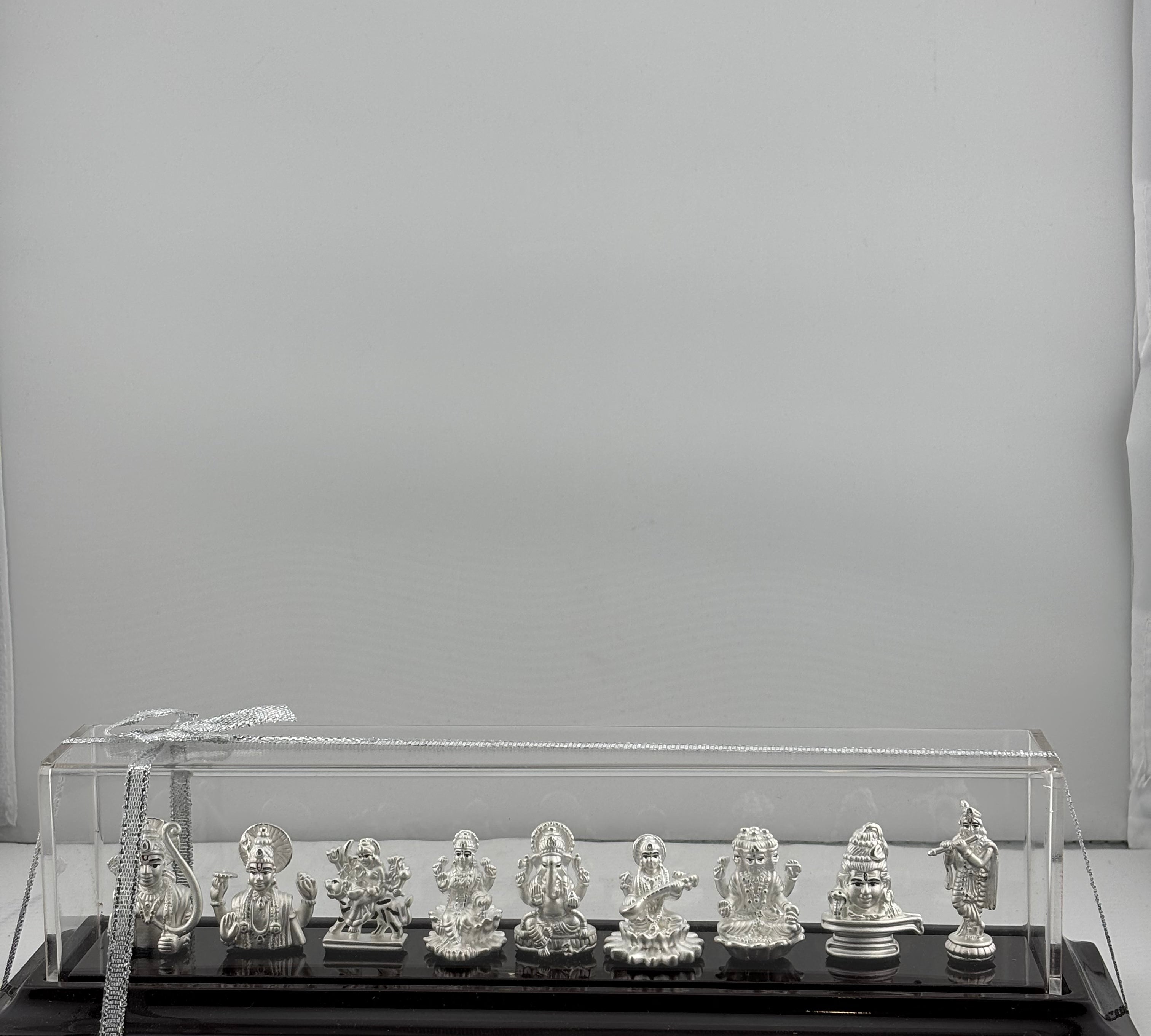 999 Pure Silver Set of 9 Hindu Deities 37gm – Divine Deity Set for Temple Décor & Gifting silver idol
