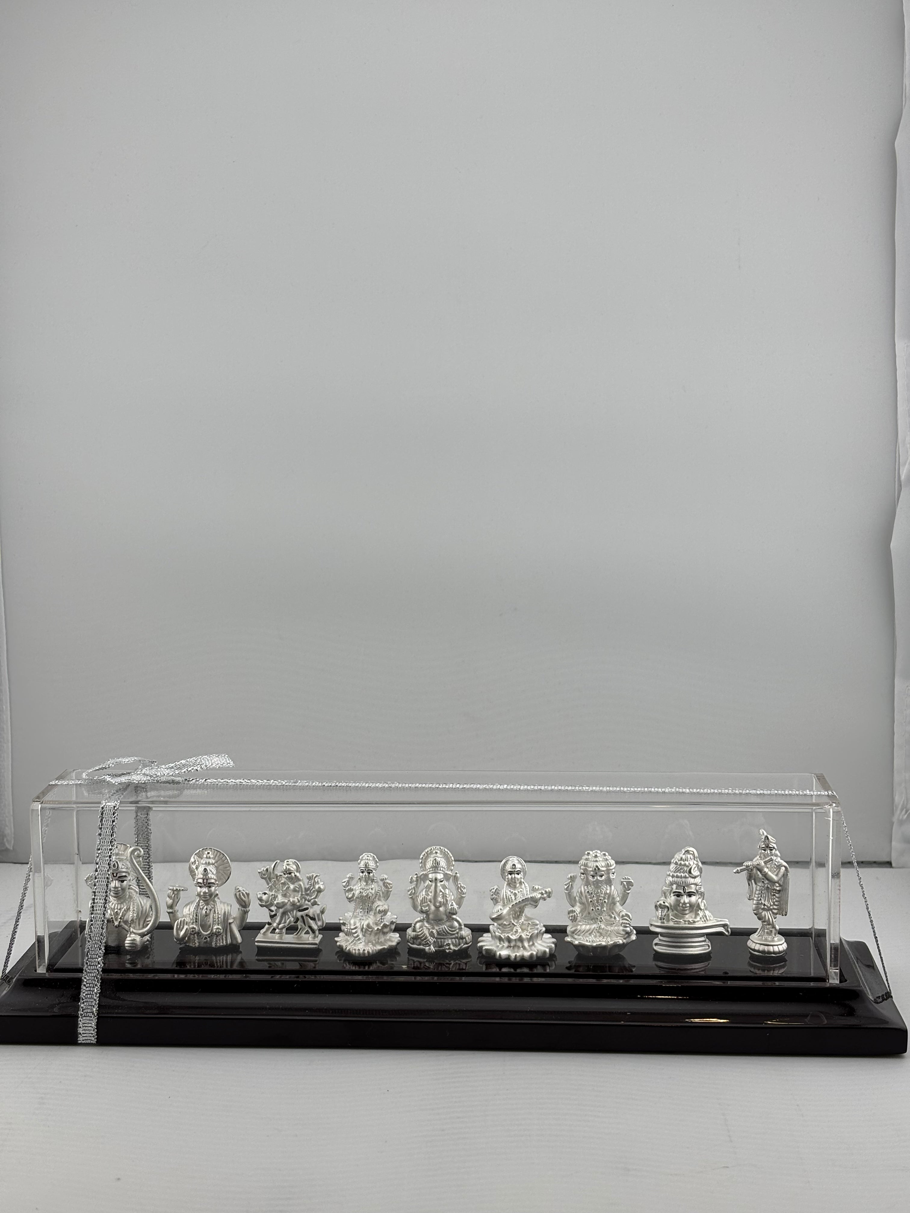 999 Pure Silver Set of 9 Hindu Deities 37gm – Divine Deity Set for Temple Décor & Gifting silver idol