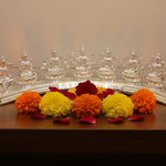 Silver Ashta Lakshmi Idol: Hindu Goddess Statue with Sanskrit Mantra