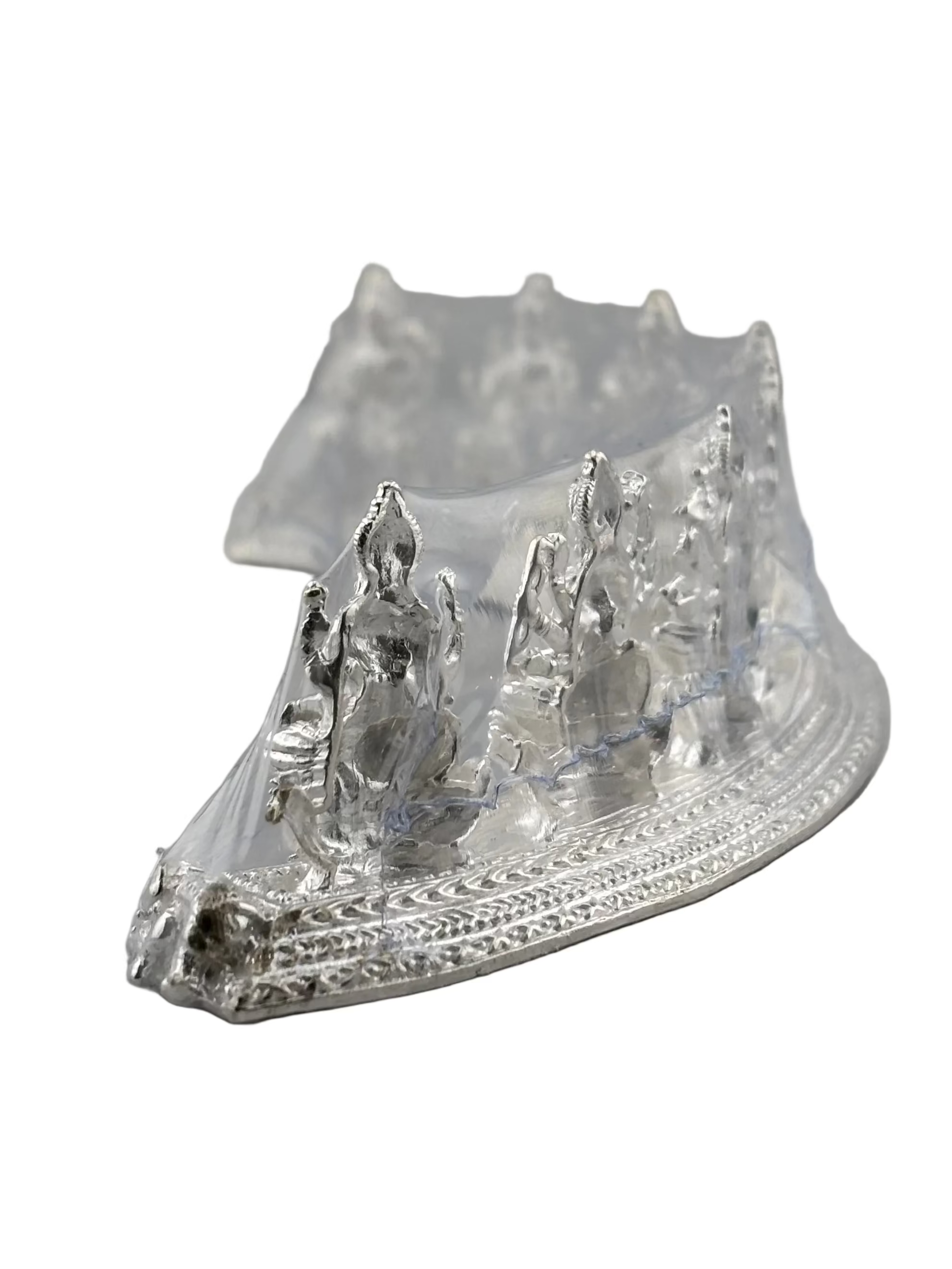 Silver Ashta Lakshmi Idol: Hindu Goddess Statue with Sanskrit Mantra
