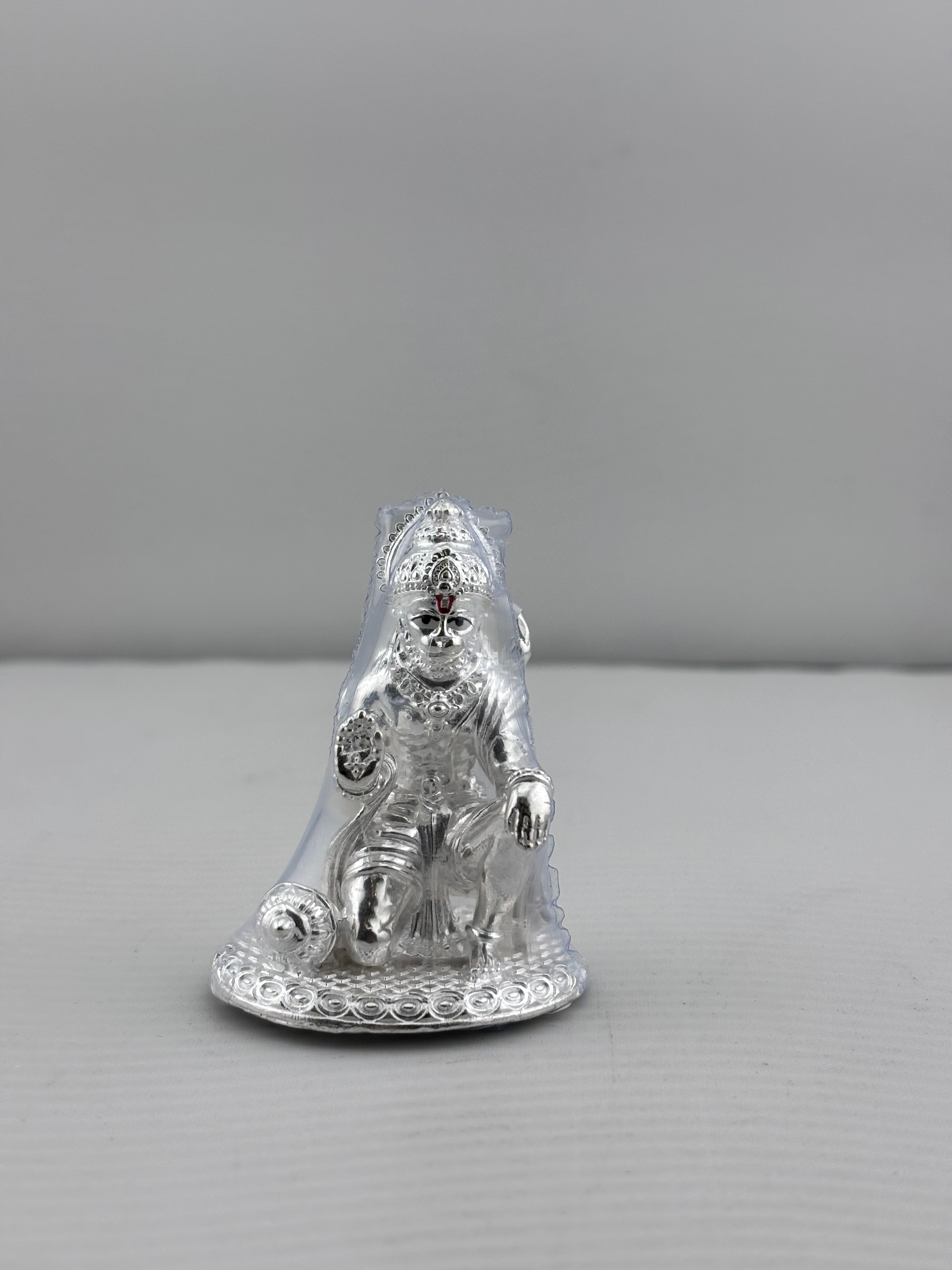 Silver Lord Hanuman Idol 80gm – Divine Bajrangbali Murti for Temple & Pooja