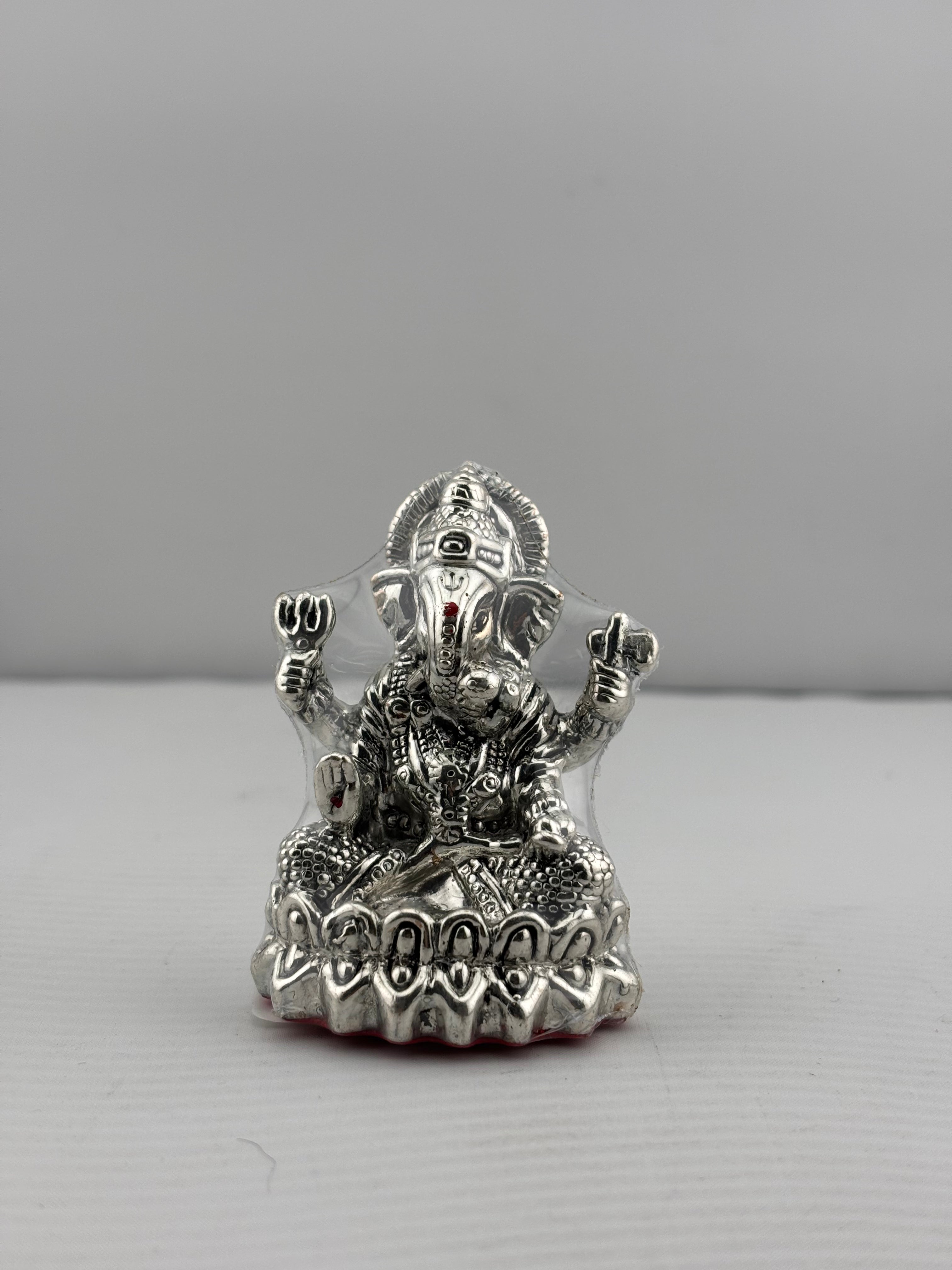999 Pure Silver Ganesha Idol Design 2 24gm – Divine Ganpati Murti for Home Mandir & Gifting