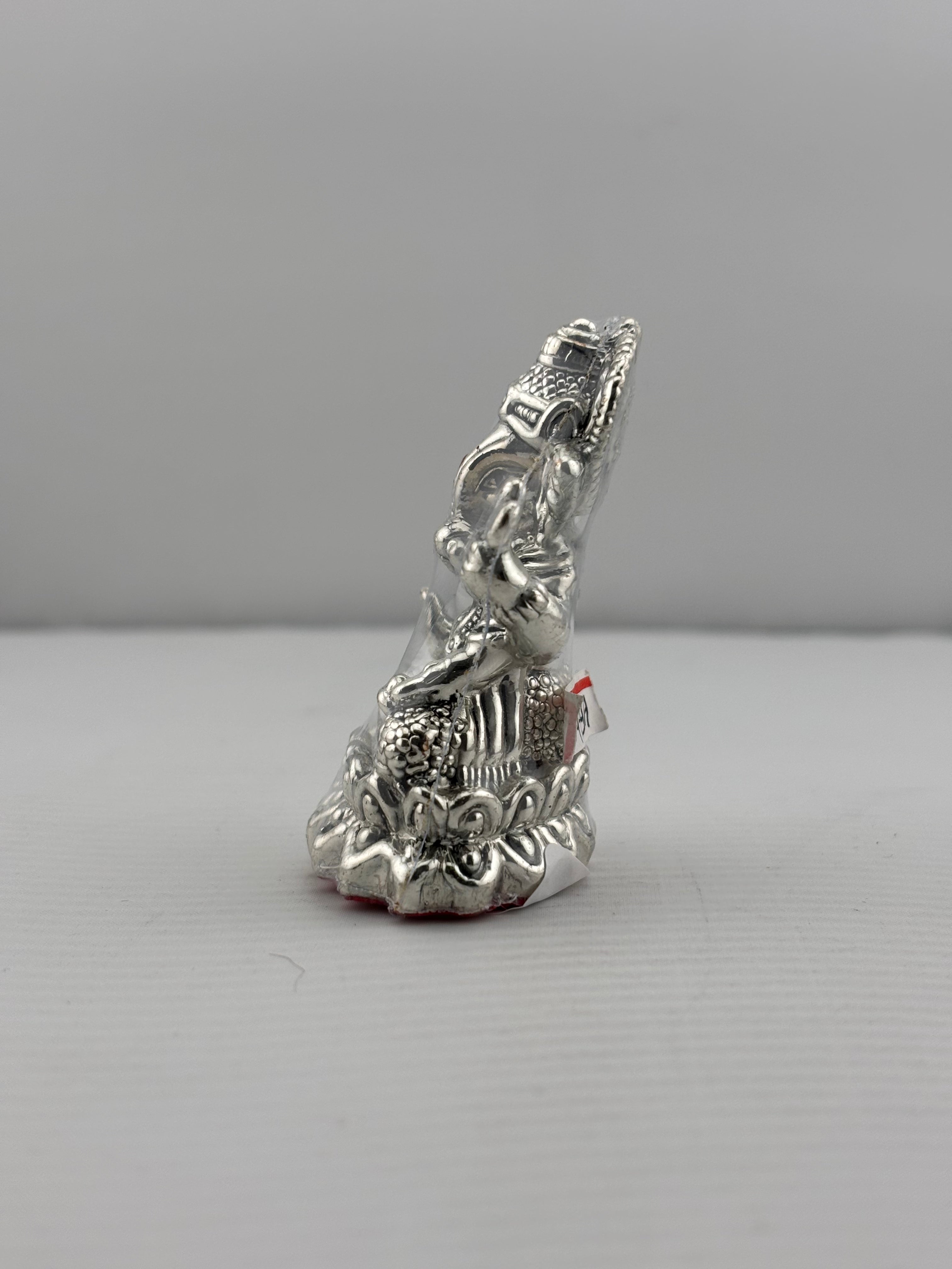 999 Pure Silver Ganesha Idol Design 2 24gm – Divine Ganpati Murti for Home Mandir & Gifting
