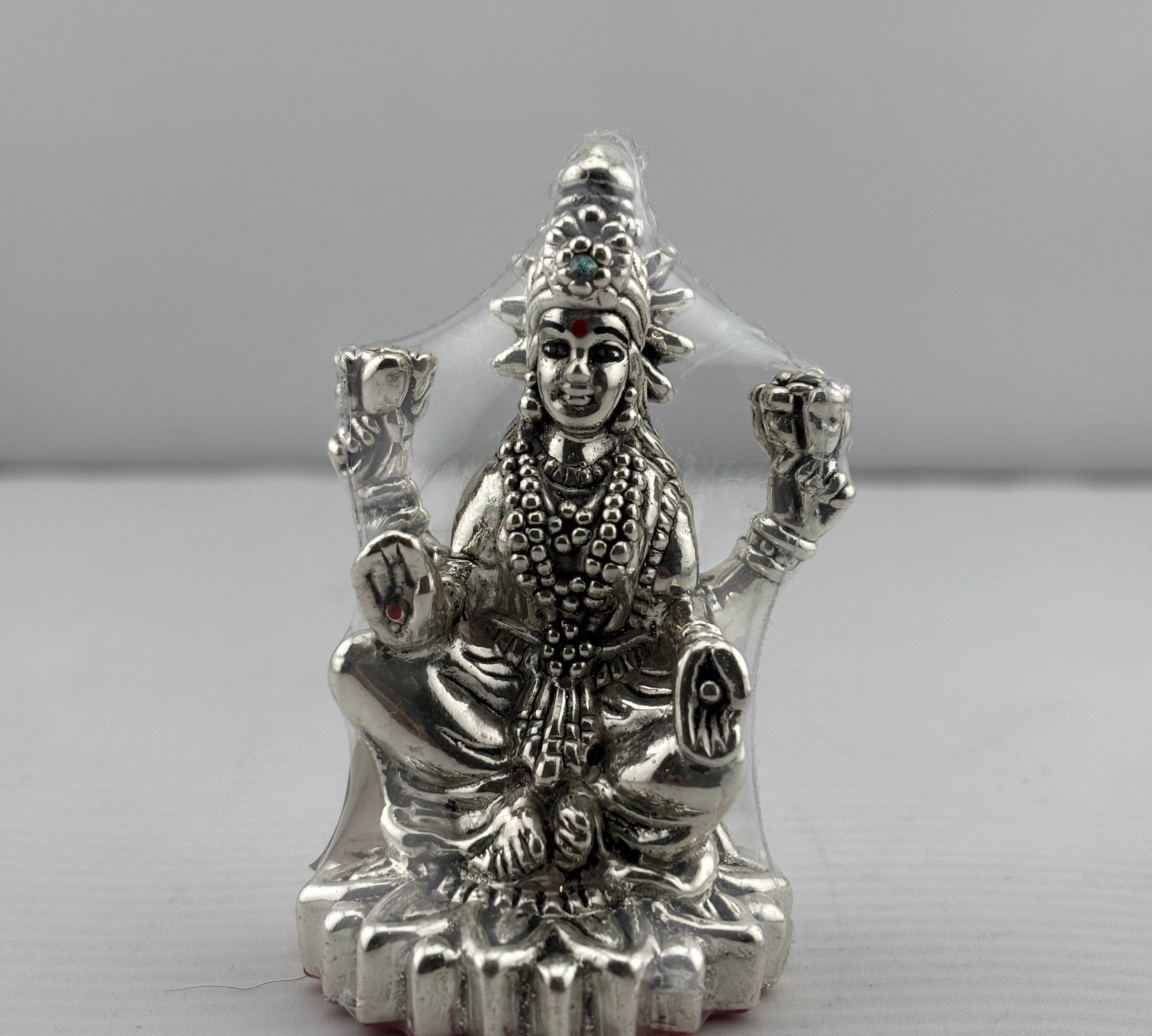 Silver Goddess Lakshmi Idol Design 3 20gm – Divine Laxmi Murti for Home Mandir & Gifting