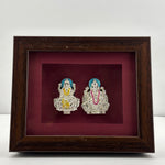 999 Pure Silver Ganesha & Lakshmi Photo Frame 10gm – Auspicious Frame silver idol
