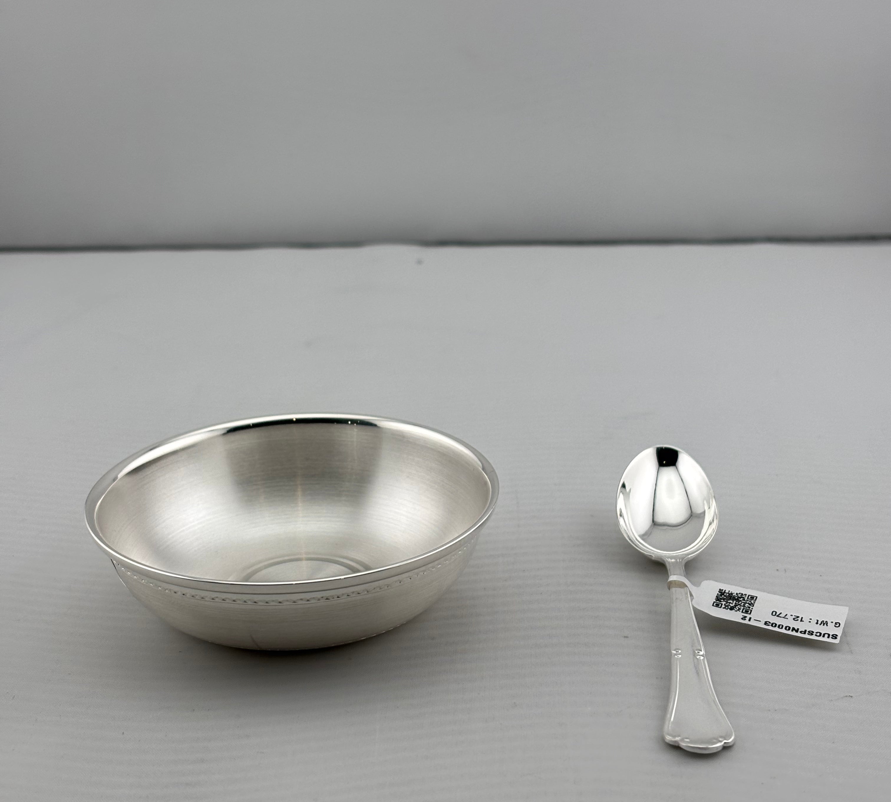 Silver Plate & Spoon Set 45gm – Traditional Silver Set for Serving & Gifting