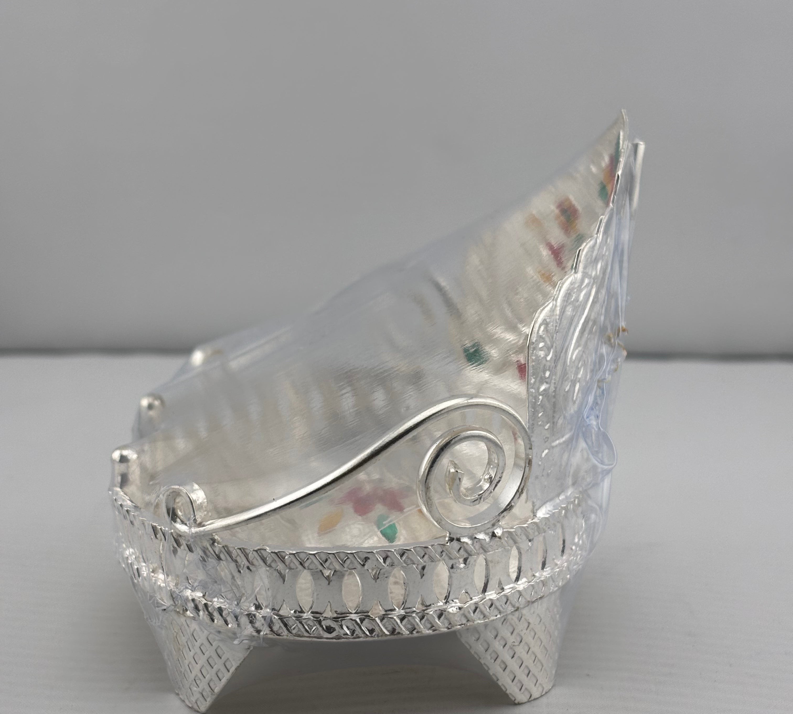 Silver Singhasan with Chattra – Decorative Idol Throne for Home Mandir & Pooja