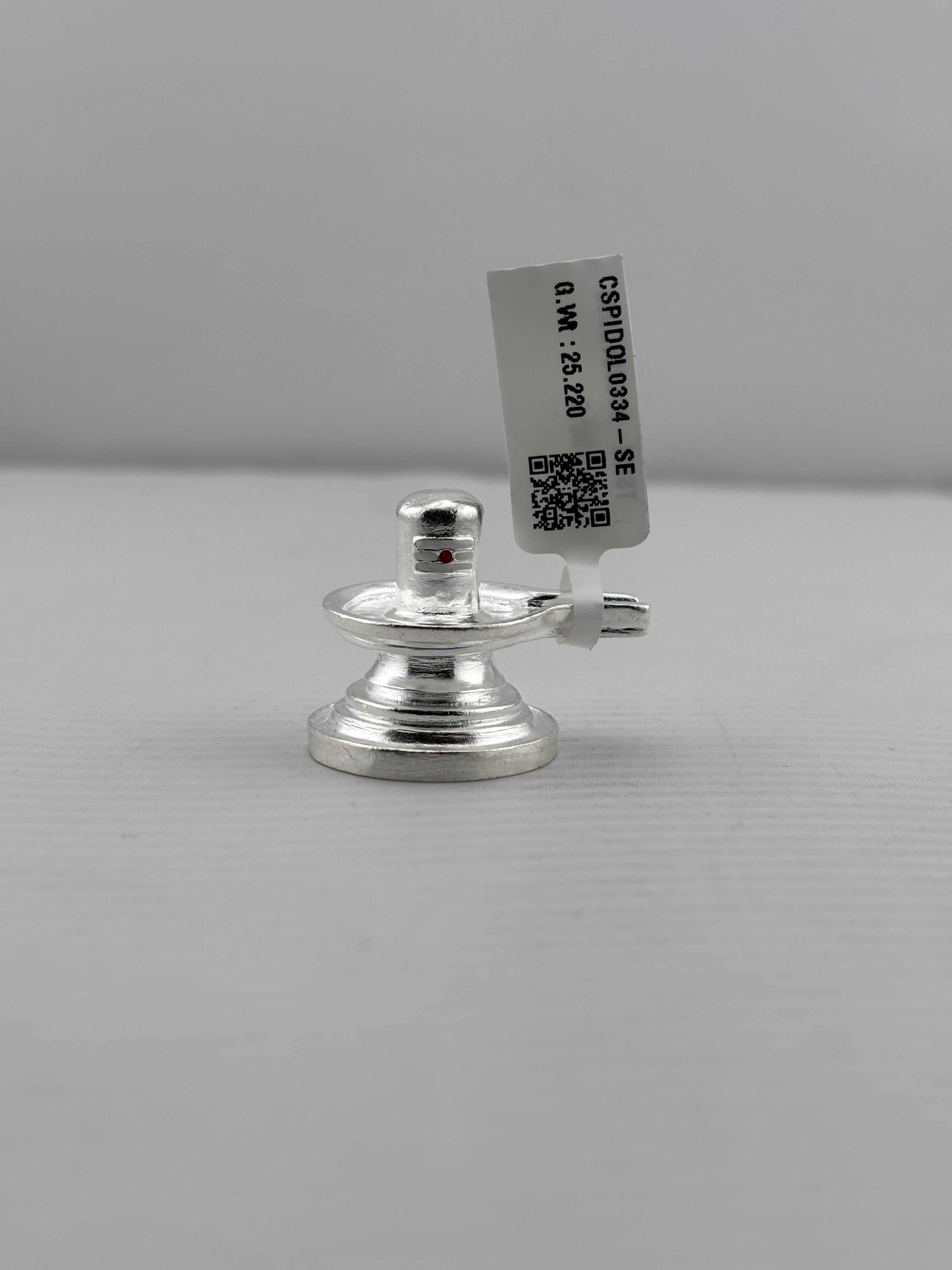 Silver Shiv Ling Design 3 25gm – Sacred Shivling for Pooja & Home Mandir silver idol