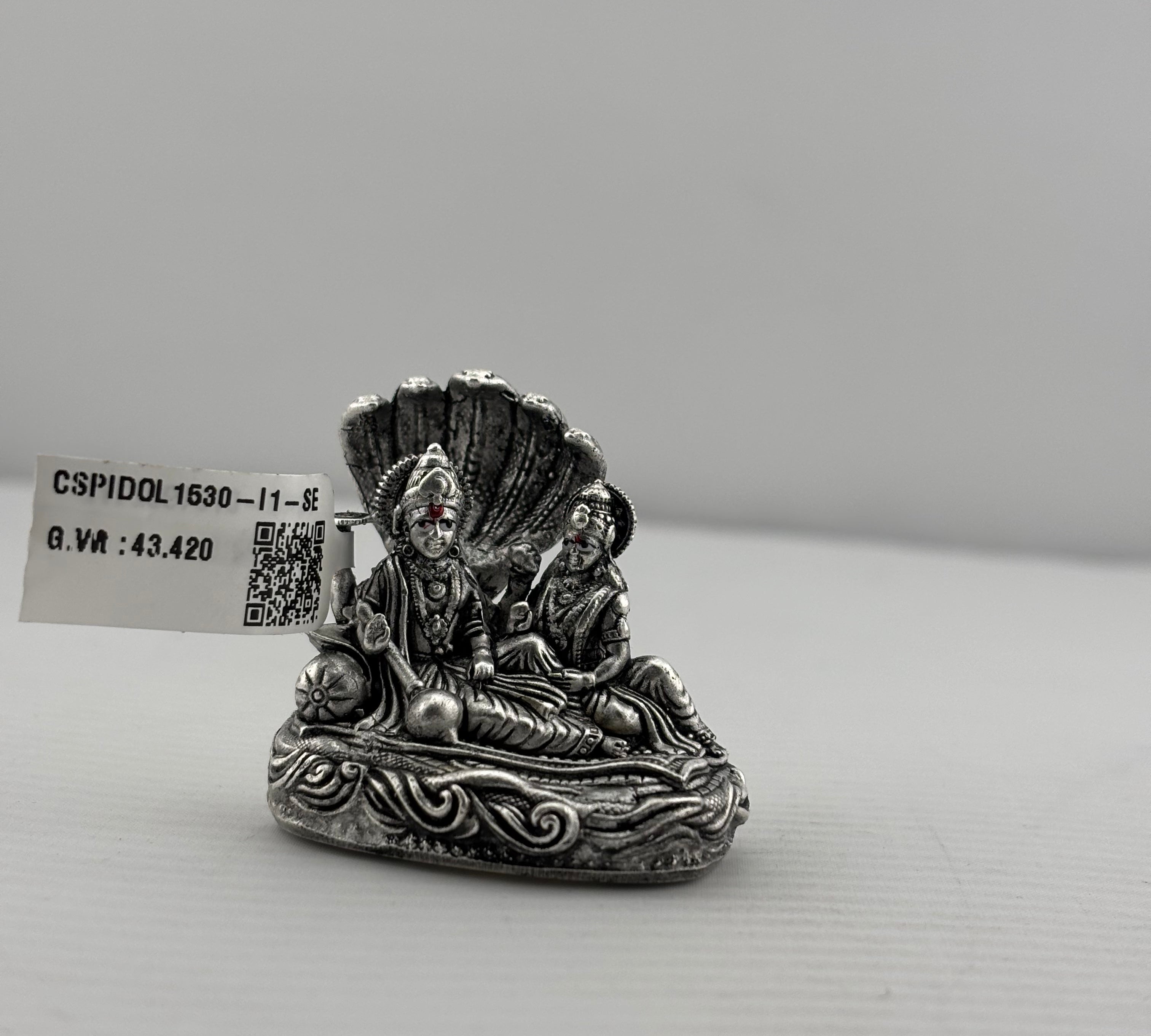 Silver Vishnu & Lakshmi Idol 40gm – Divine Couple Murti for Pooja & Prosperity