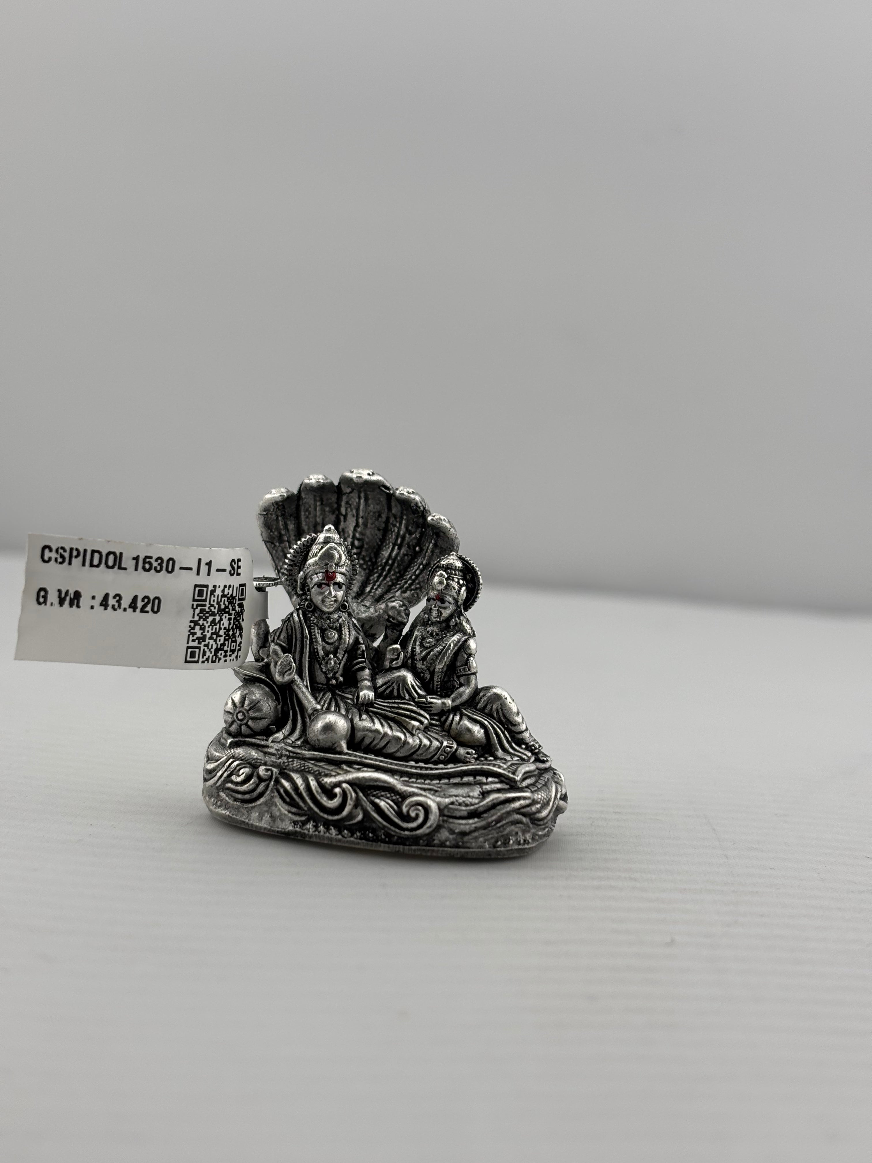 Silver Vishnu & Lakshmi Idol 40gm – Divine Couple Murti for Pooja & Prosperity