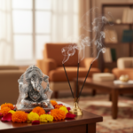 Silver Ganesha Idol 120gm – Divine Ganpati Murti for Home Mandir & Gifting