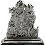 Silver Radha Krishna Idol 22gm – Spiritual Radha Krishna Murti for Temple Decor & Festivals