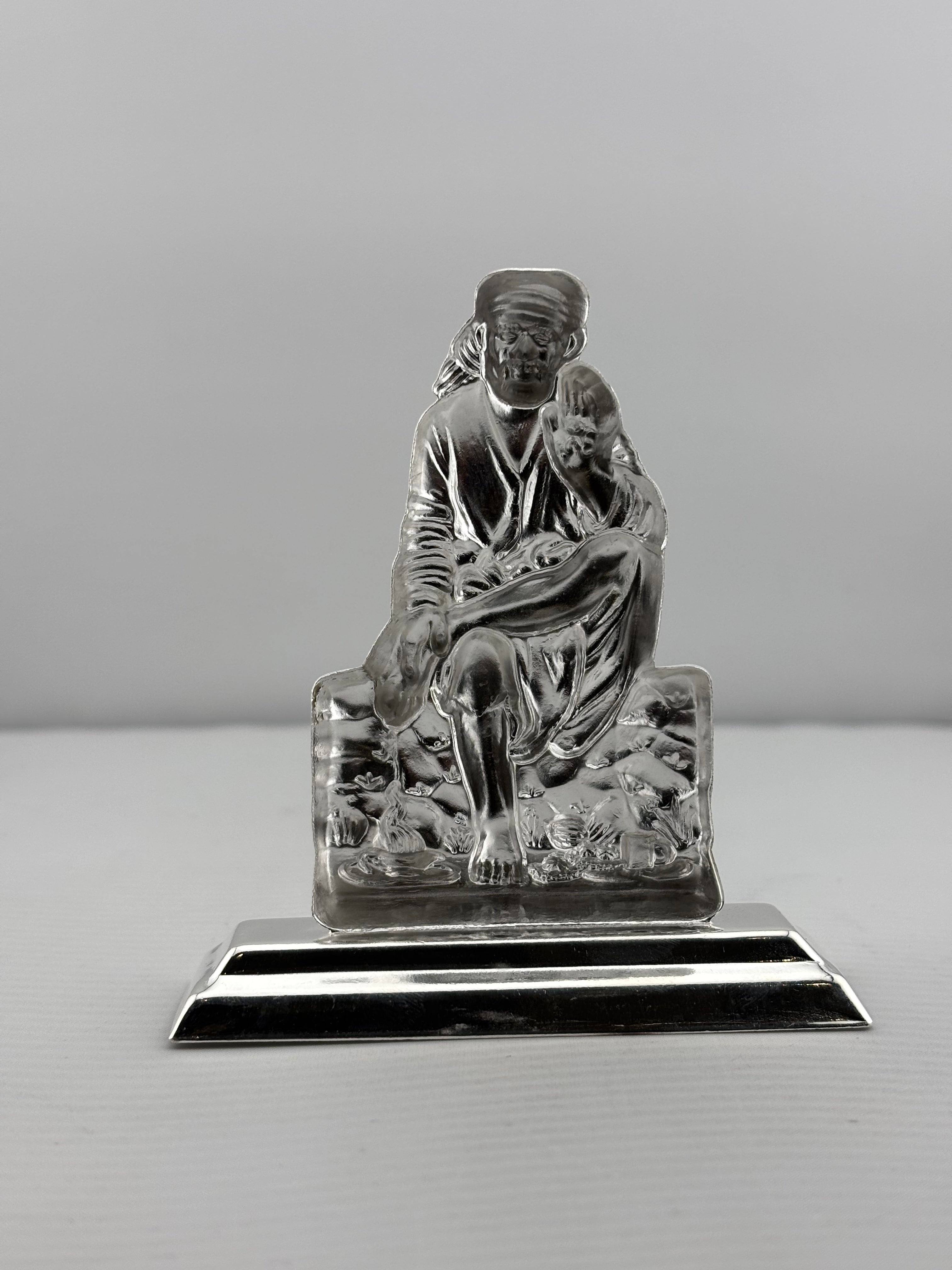 Silver Sai Baba Idol 20gm – Spiritual Sai Baba Murti for Temple Decor & Festivals