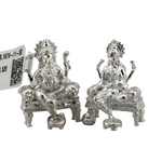 Silver Ganesh Lakshmi Idol 21gm – Spiritual Ganesh Lakshmi Murti for Temple Decor & Festivals