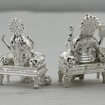 Silver Ganesh Lakshmi Idol 21gm – Spiritual Ganesh Lakshmi Murti for Temple Decor & Festivals