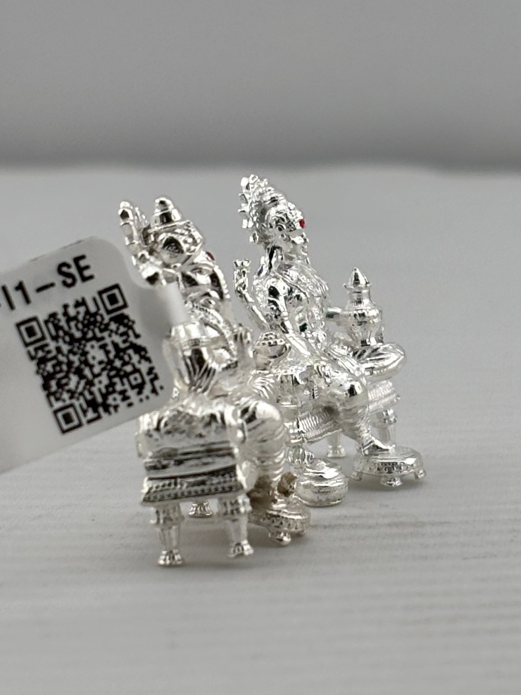 Silver Ganesh Lakshmi Idol 21gm – Spiritual Ganesh Lakshmi Murti for Temple Decor & Festivals