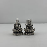 Silver Ganesh Lakshmi Idol 50gm – Spiritual Ganesh Lakshmi Murti for Temple Decor & Festivals