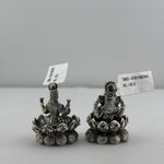 Silver Ganesh Lakshmi Idol 50gm – Spiritual Ganesh Lakshmi Murti for Temple Decor & Festivals