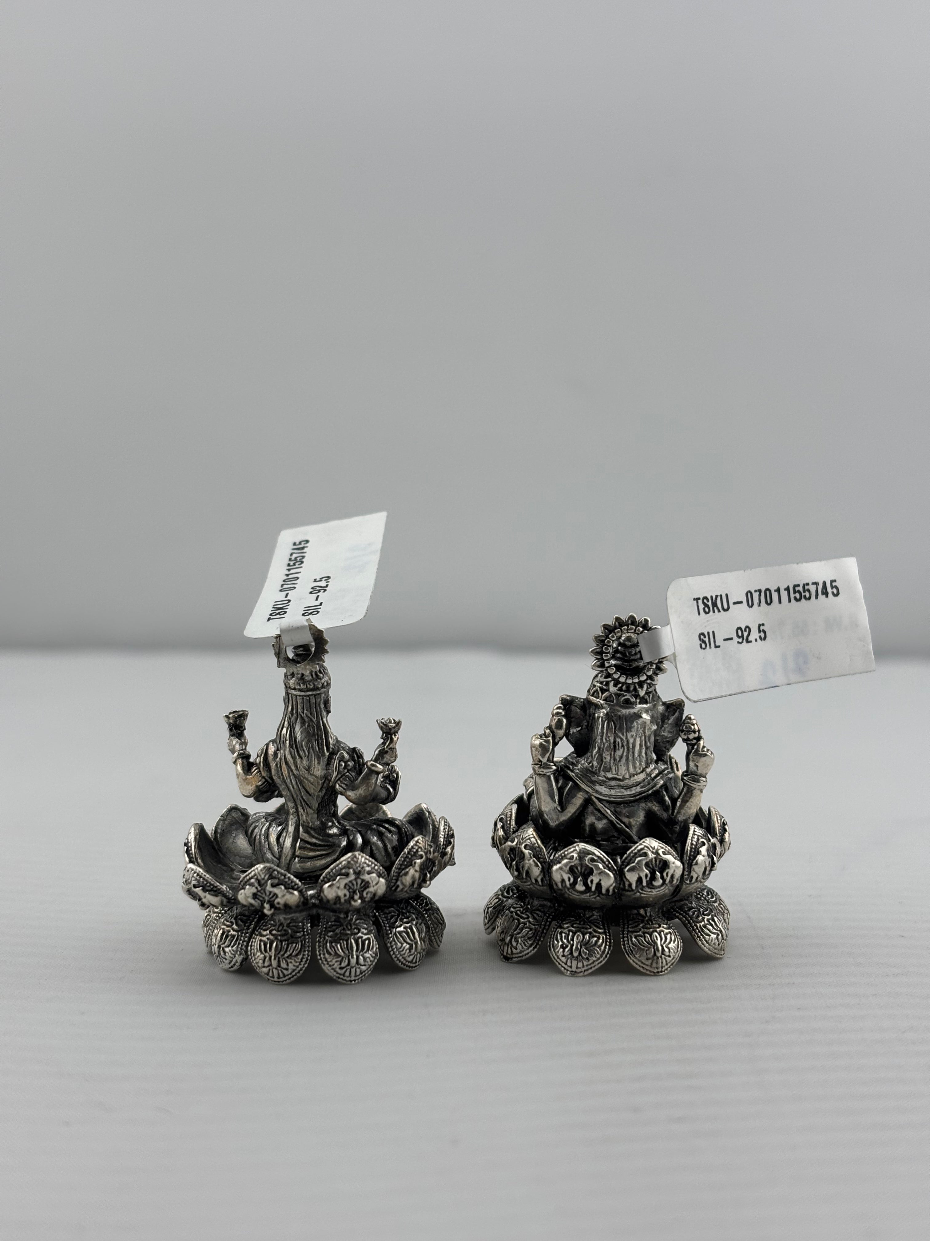 Silver Ganesh Lakshmi Idol 50gm – Spiritual Ganesh Lakshmi Murti for Temple Decor & Festivals