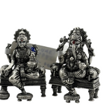 Silver Ganesh Lakshmi Idol 50gm – Spiritual Ganesh Lakshmi Murti for Temple Decor & Festivals