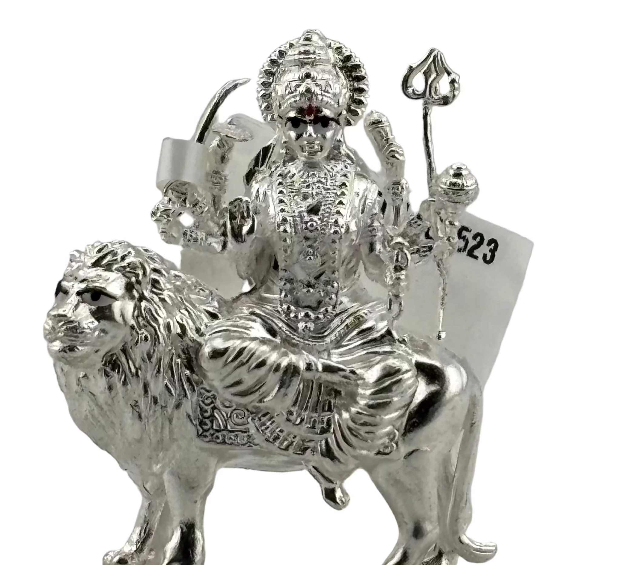 Silver Maa Durga Idol – Spiritual Durga Murti for Temple Decor & Festivals