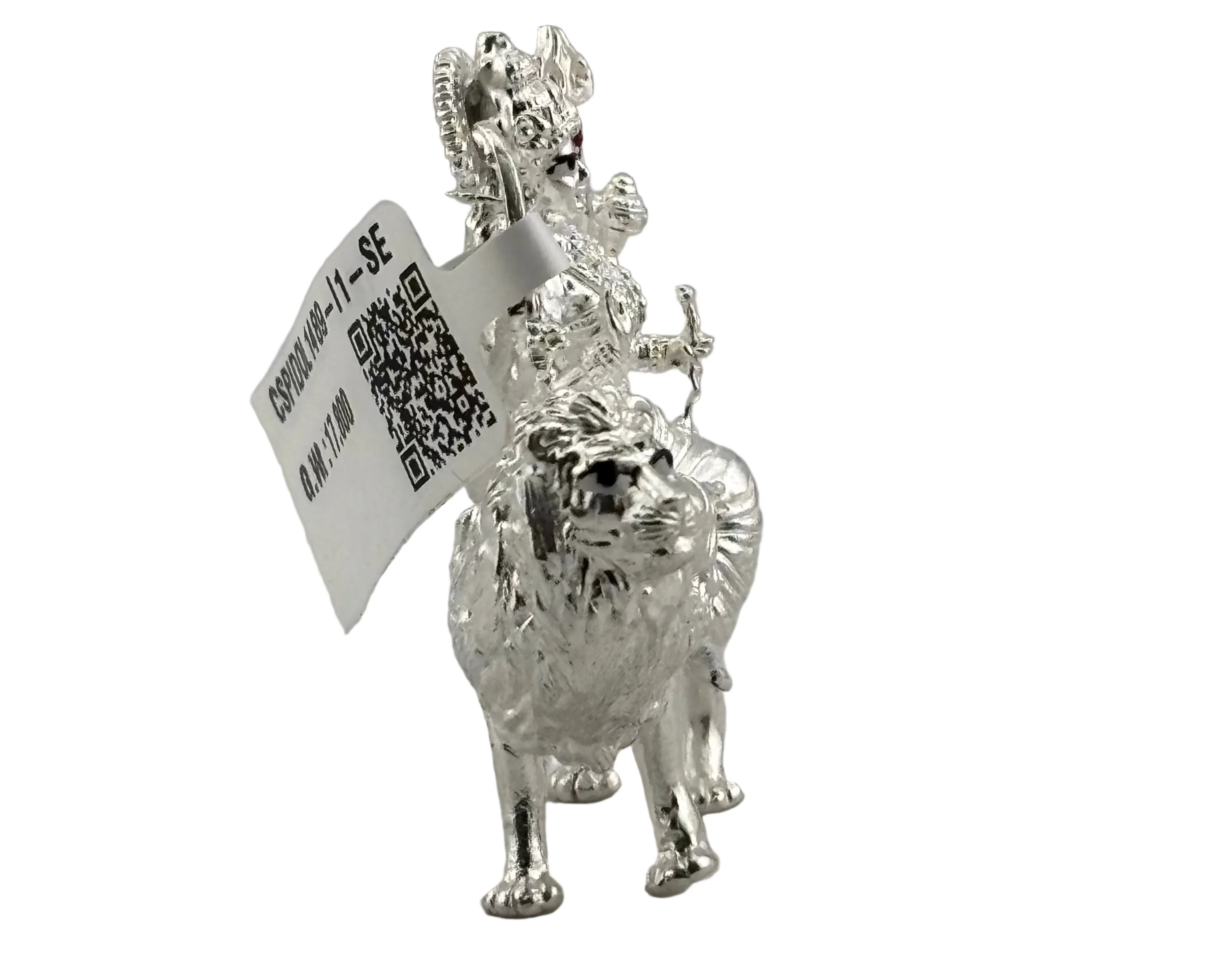 Silver Maa Durga Idol – Spiritual Durga Murti for Temple Decor & Festivals