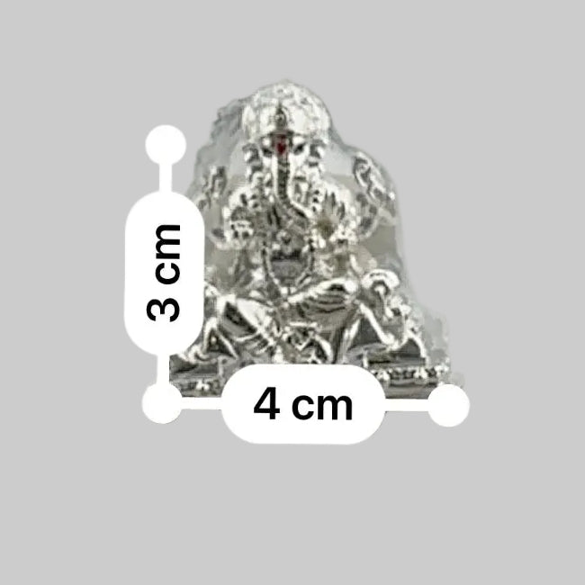 Silver Lord Ganesh Idol – Spiritual Ganesh Murti for Temple Decor & Festivals