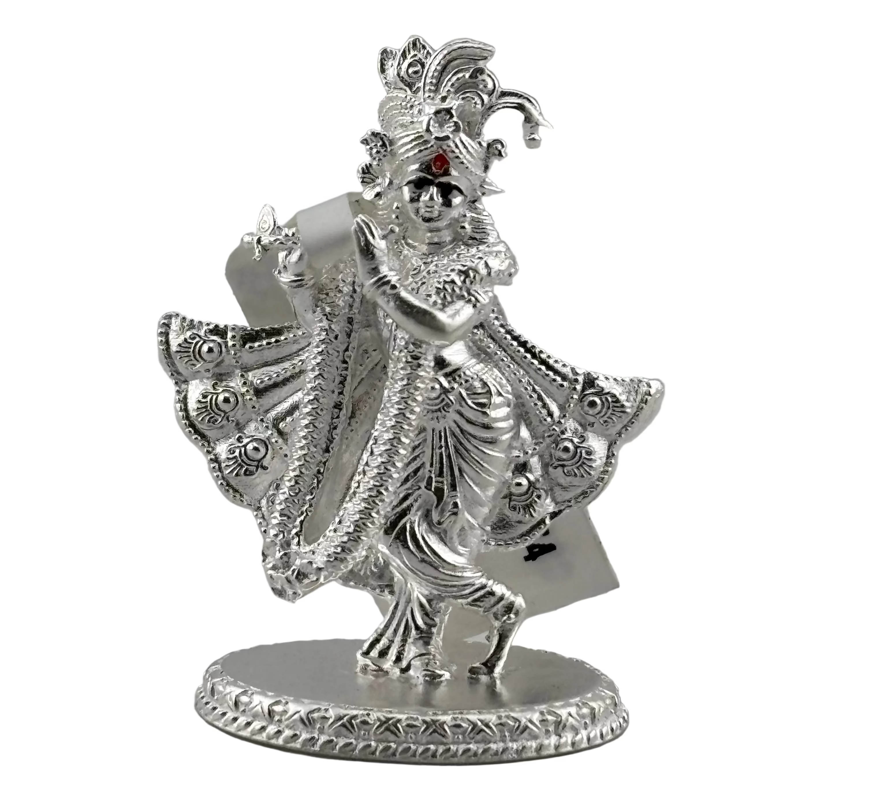 Silver Lord Krishna Idol – Spiritual Krishna Murti for Temple Decor & Festivals