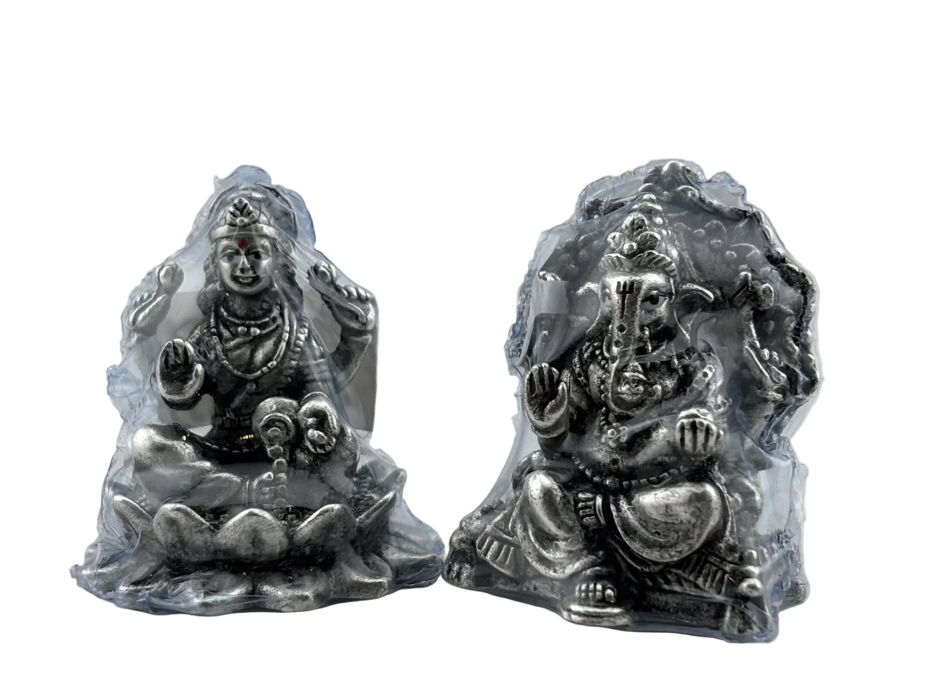 Silver Ganesh Lakshmi Idol 120gm – Spiritual Ganesh Lakshmi Murti for Temple Decor & Festivals