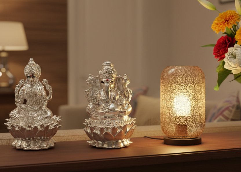 Silver Ganesh Lakshmi Idol 40gm each