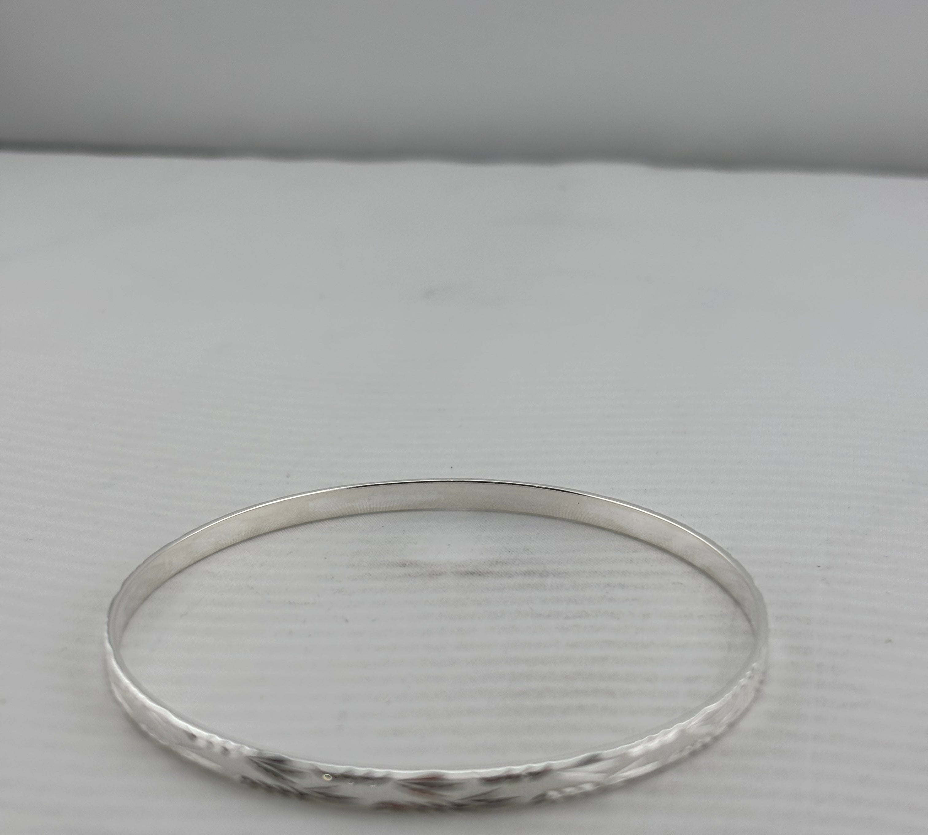 Silver Bangle With Lock-Size-61 mm- Design -6