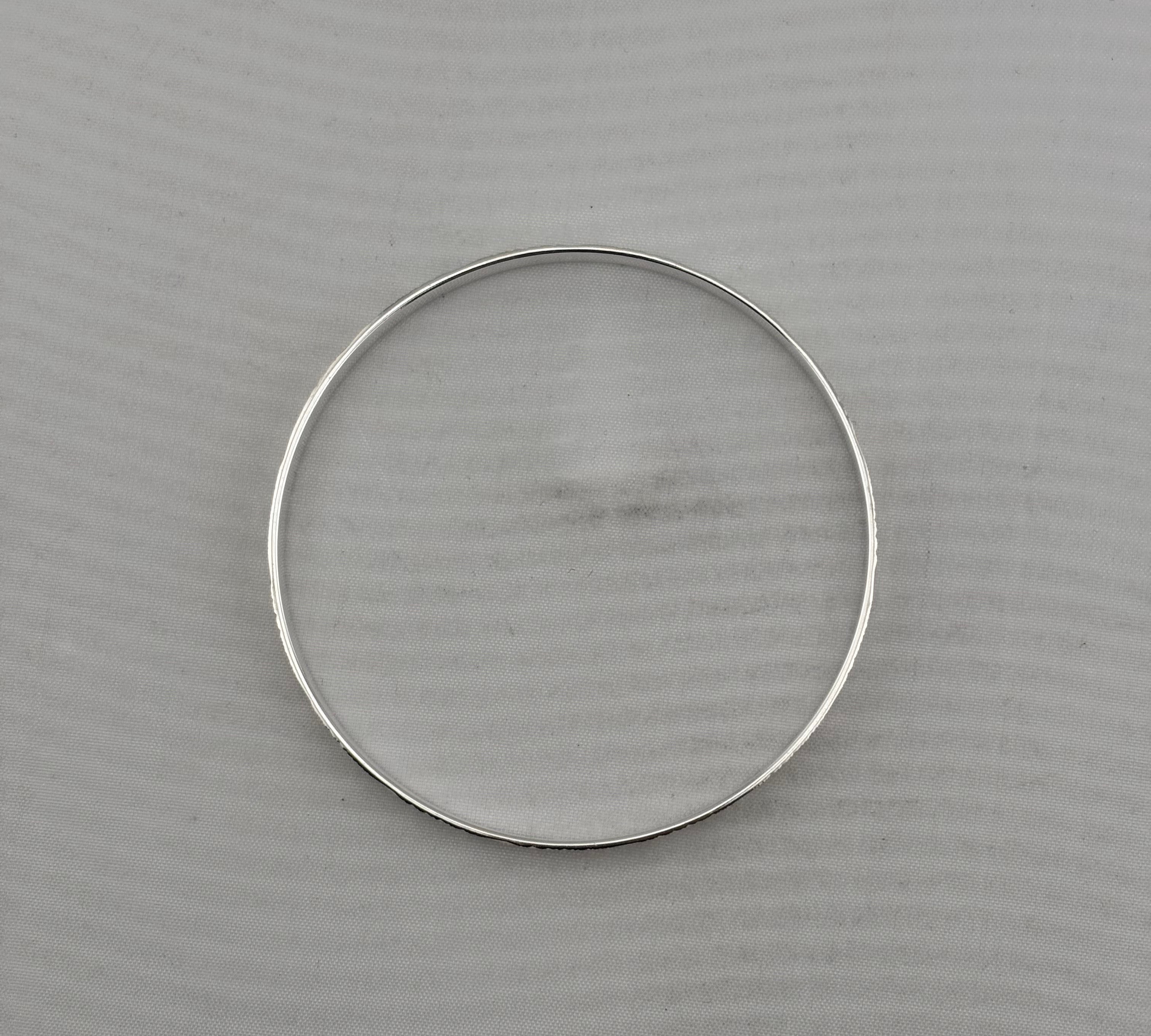 Silver bangle Size-57mm-Design-1-thin