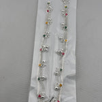 Color Pop Charm Silver Anklet – 99.9% Pure Silver – Adjustable – Multicolor Stones – 43g