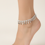 Layered Charm Ghungroo Anklet – 925 Sterling Silver – Adjustable – 59g