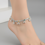 Multicolor Charm Layered Anklet – 925 Sterling Silver – Adjustable – 47g