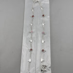 Floral Charm Anklet – 925 Sterling Silver – Pink & Red Stone Design – 22g