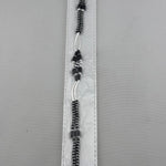 Dual Strand Black Beaded Nazariya Anklet in 925 Sterling Silver