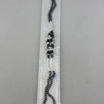 Curved Connector Black Beaded Nazariya Anklet in 925 Sterling Silver