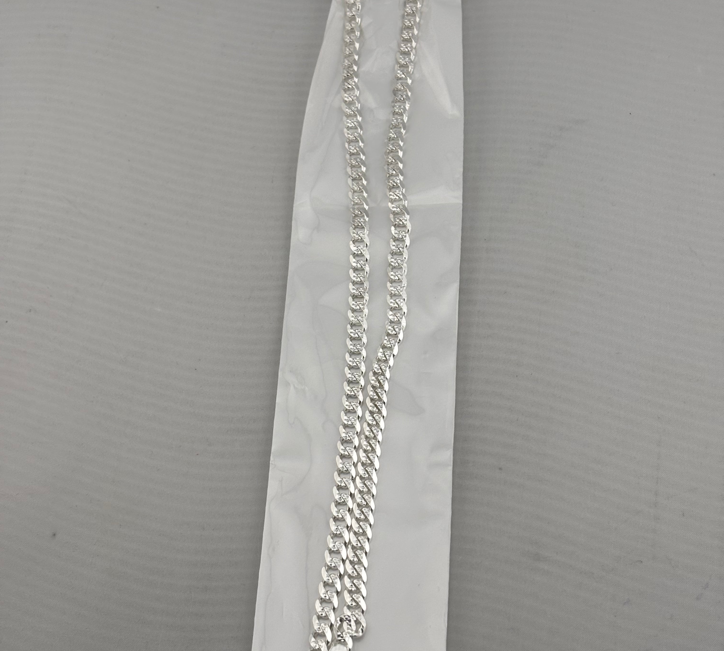 Diamond Cut Cuban Link Silver Anklet in 925 Sterling Silver (9 Inch) (25g)
