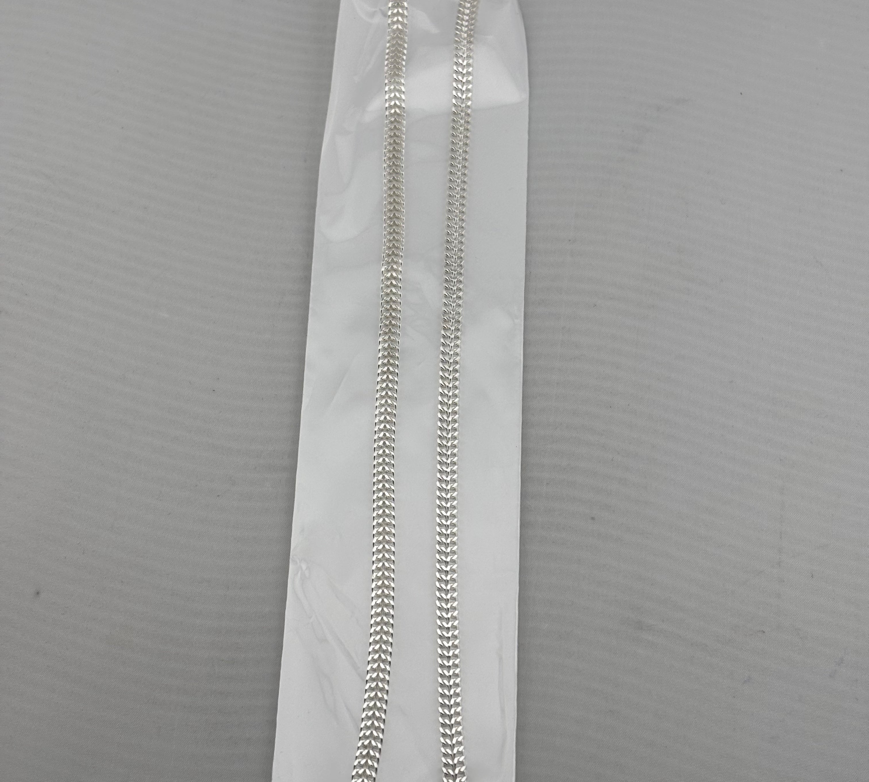 Flat Herringbone Silver Anklet in 925 Sterling Silver