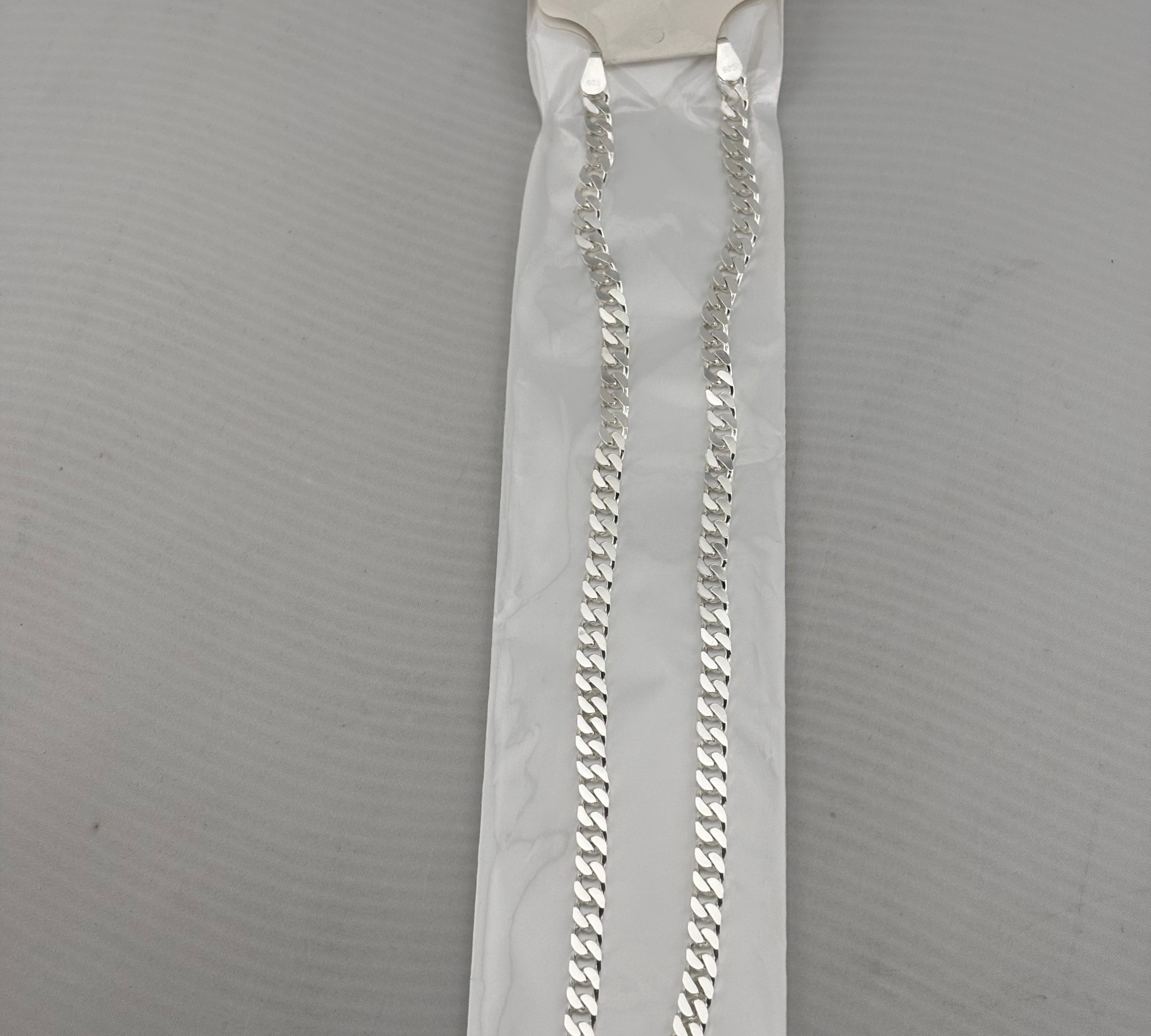 Cuban Link Silver Anklet in 925 Sterling Silver