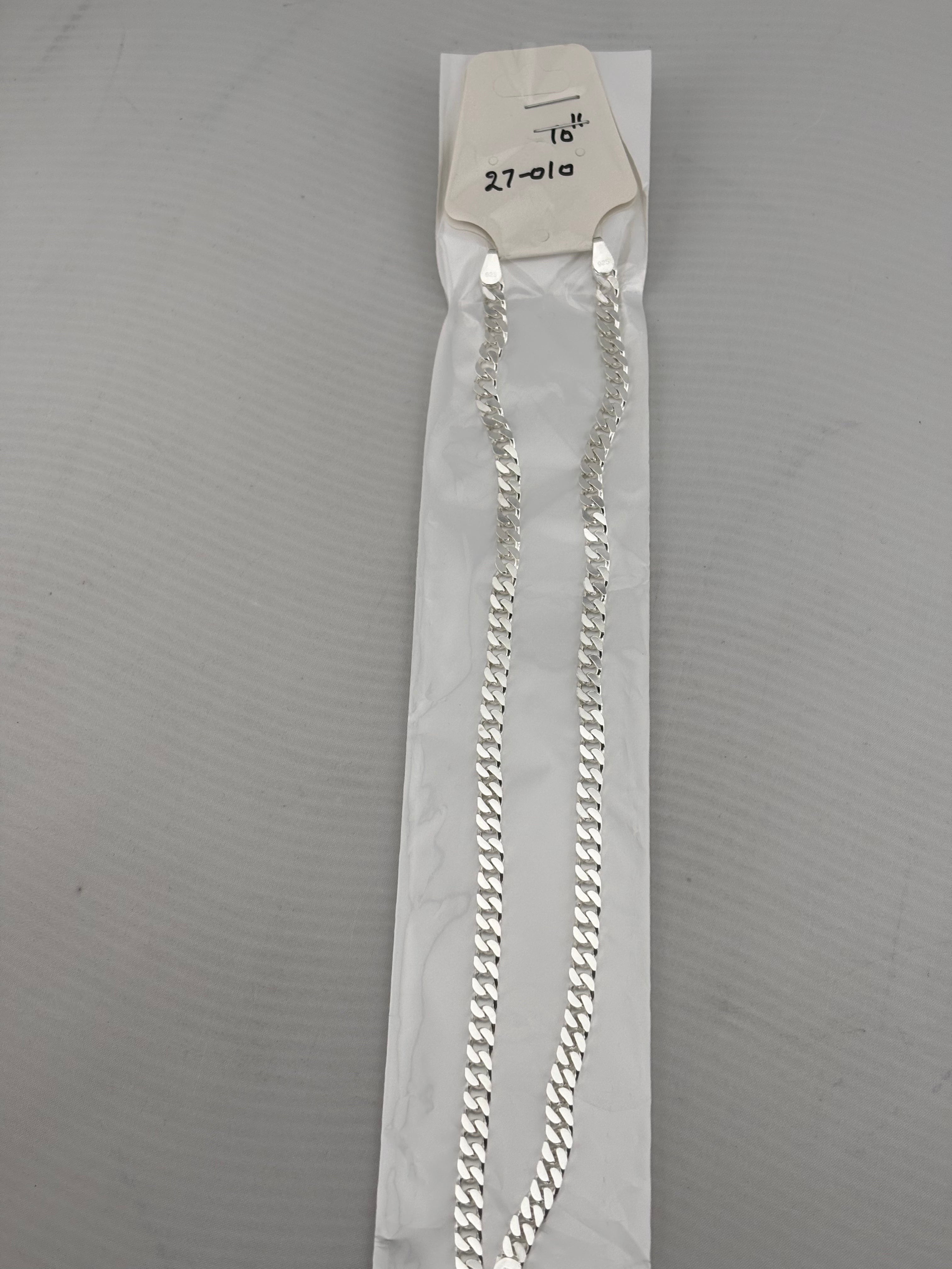Cuban Link Silver Anklet in 925 Sterling Silver