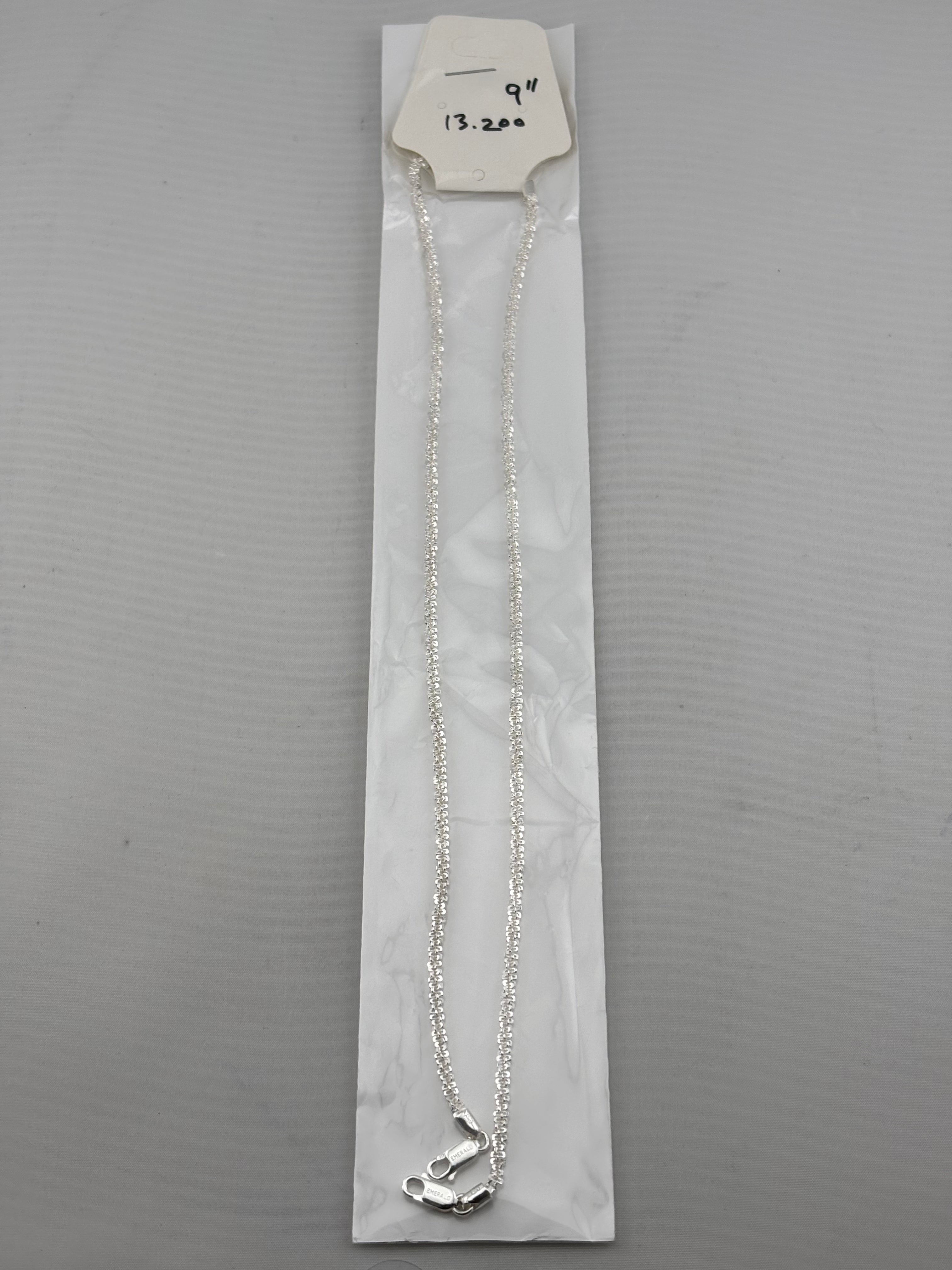 Diamond Cut Box Silver Anklet in 925 Sterling Silver