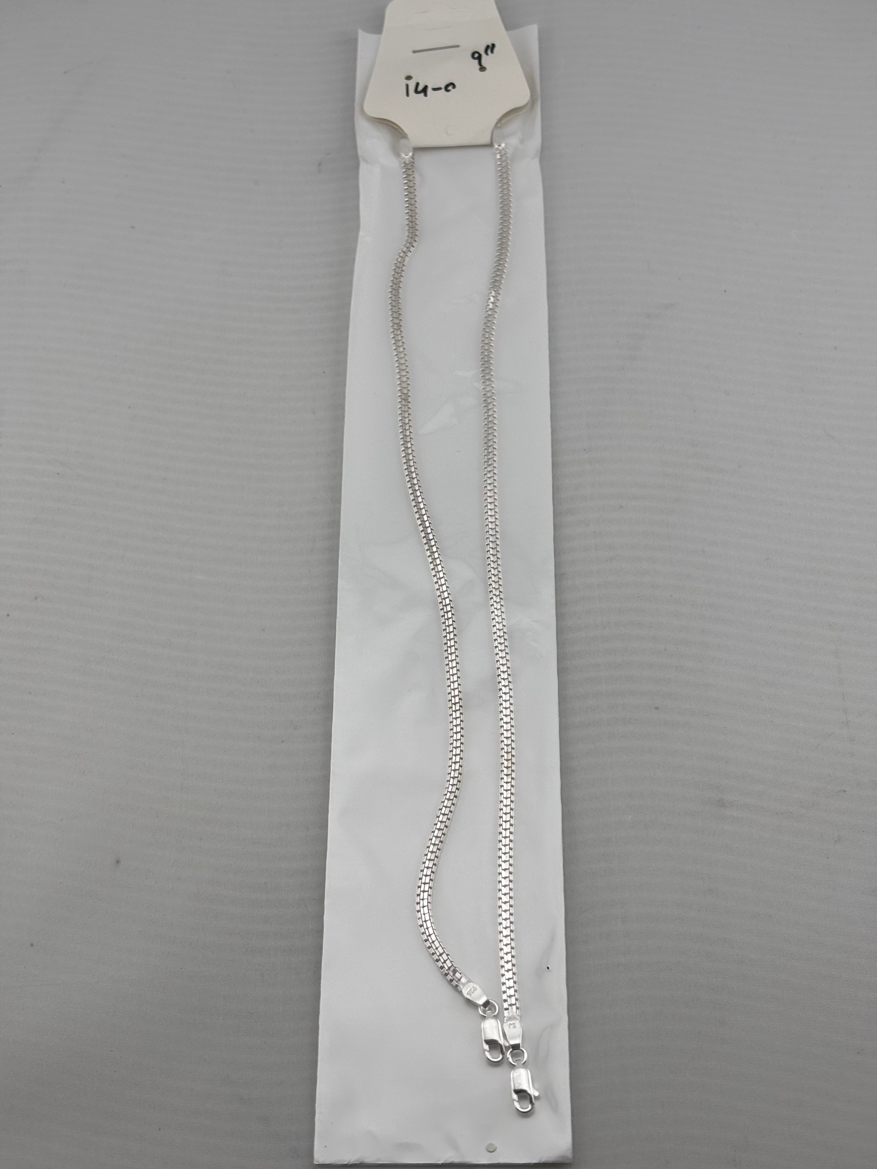 Slim Box Silver Anklet in 925 Sterling Silver