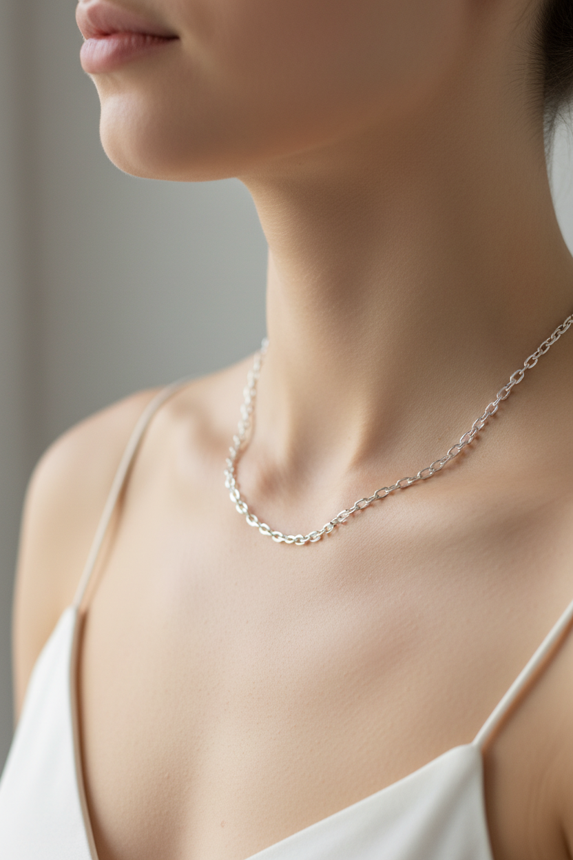 Fancy Link Silver Chain in 925 Sterling Silver