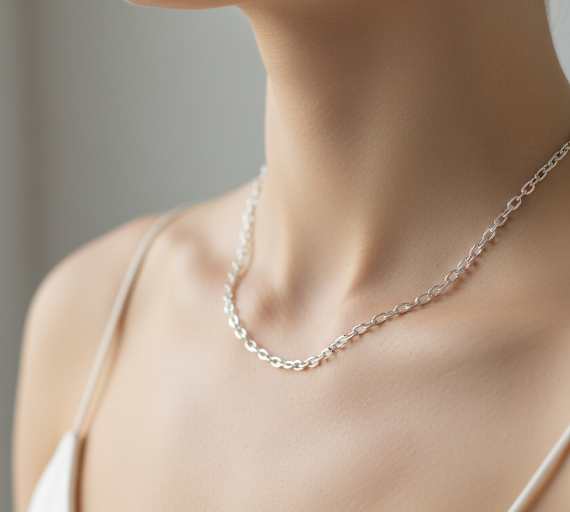 Fancy Link Silver Chain in 925 Sterling Silver