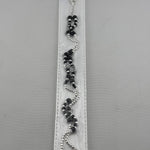 Designer Black Beaded Nazariya Anklet in 925 Sterling Silver