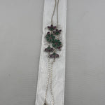 Multicolor Floral Statement Anklet – 925 Sterling Silver – Green & Pink Stone Design – 31g