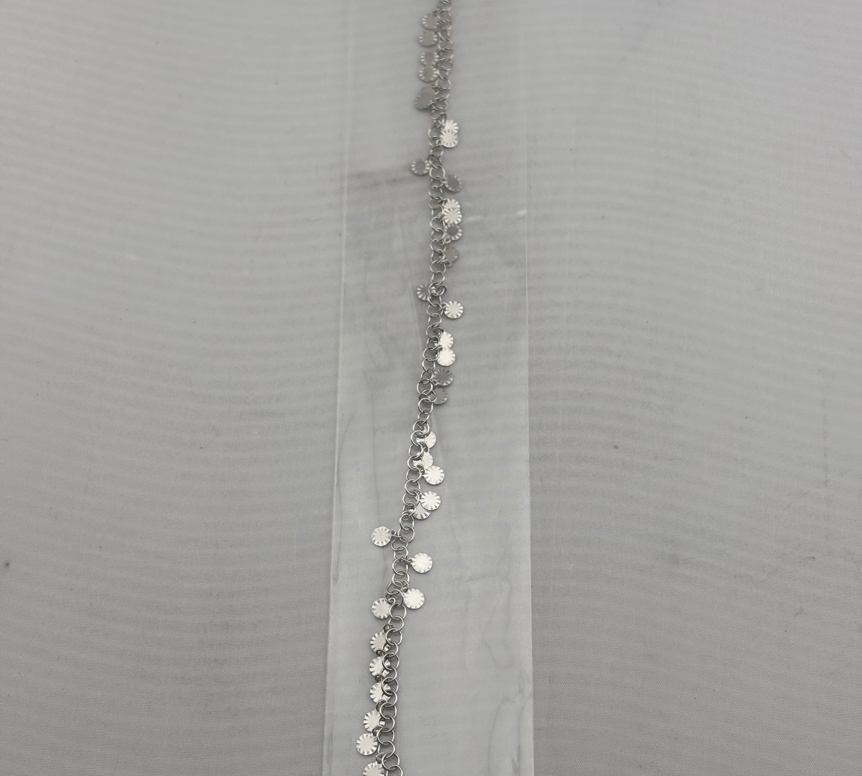 Dainty Disc Charm Anklet – 925 Sterling Silver – Adjustable Italian Design